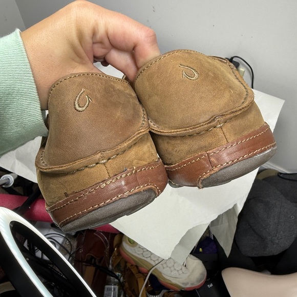 OLUKAI MOLOA SHOES EUC Sz 14 RAY Slip-On, Leather, Loafer Beach Shoe - Picture 7 of 12